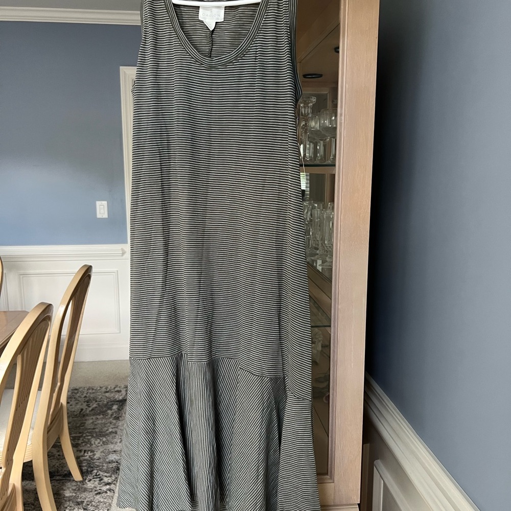 Caslon Black and White Striped Maxi Dress